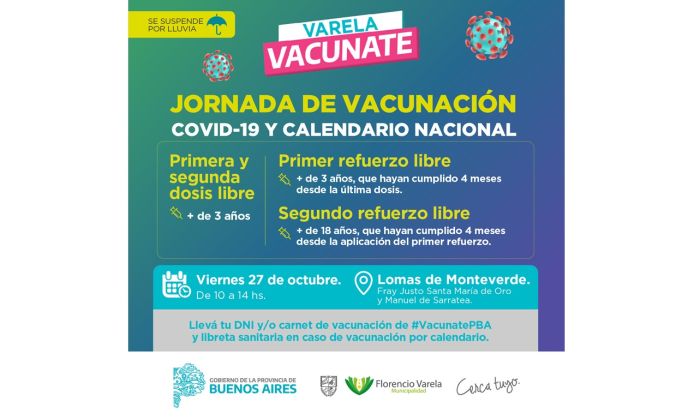 Florencio Varela – Jornada de vacunación en Lomas de Monteverde